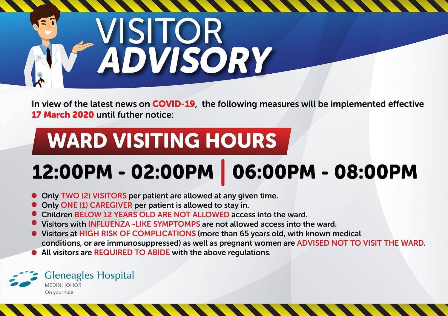 Visitor Advisory: Gleneagles Medini Johor Hospital Guidelines