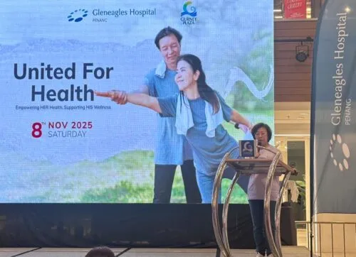 Tan delivering her speech during the health event.